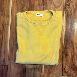 Taylor Stitch Mens Crewneck Sweatshirt Canary Yellow Large Size 42 Heavyweight